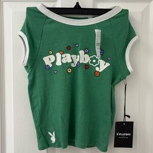 Playboy green crop top